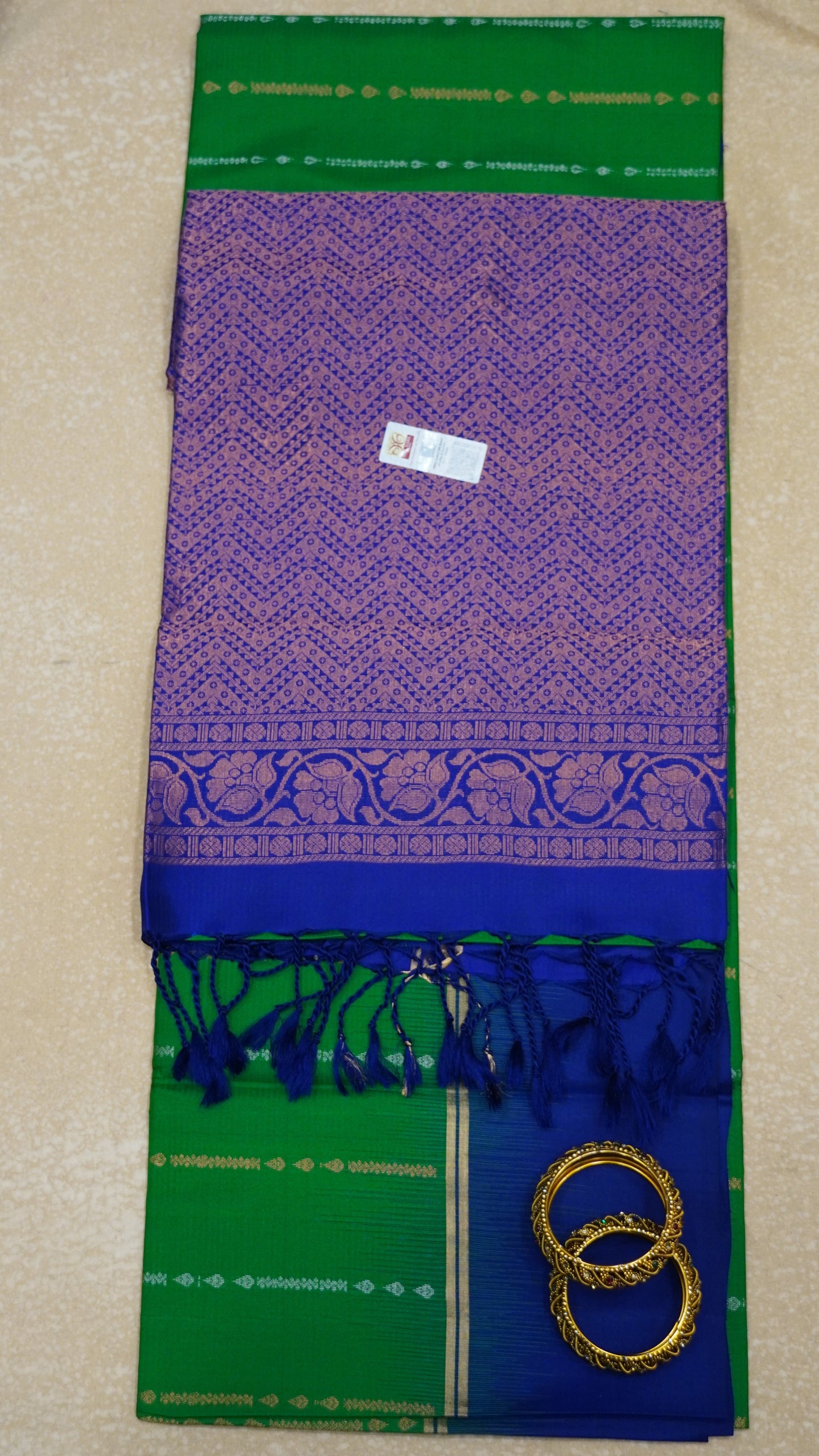 Pure Soft Silk Saree - Green-Blue