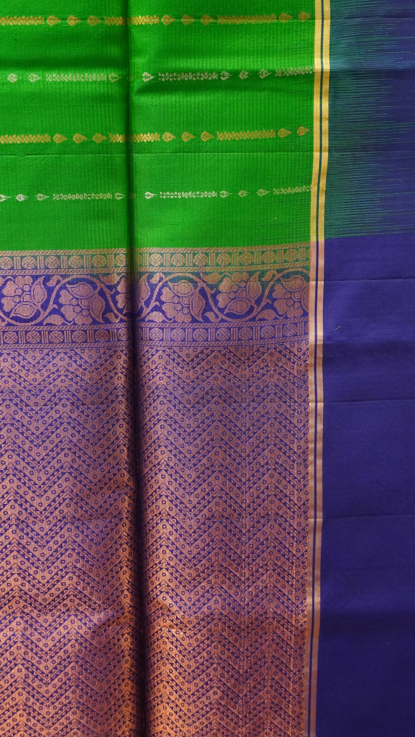 Pure Soft Silk Saree - Green-Blue