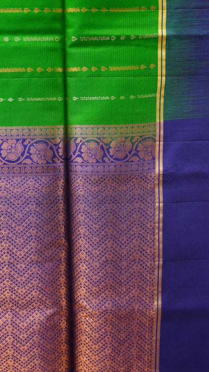 Pure Soft Silk Saree - Green-Blue