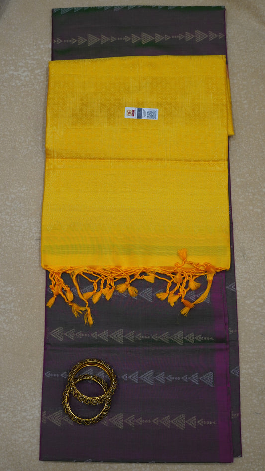 Pure Soft Silk Saree - Manthulir Green-Yellow