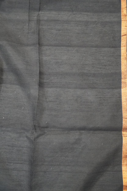 Matka Tussar Saree - Paithani Black