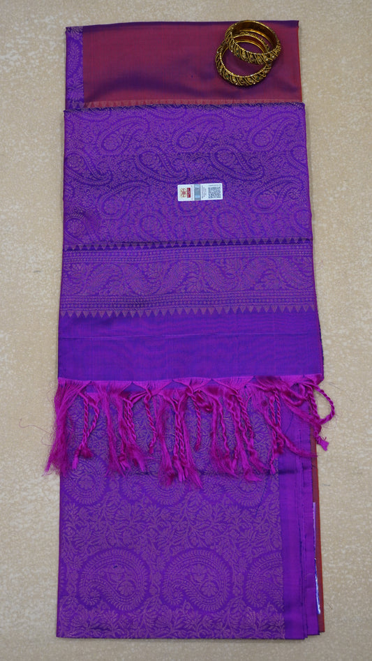 Pure Soft Silk Saree -Redish Purple