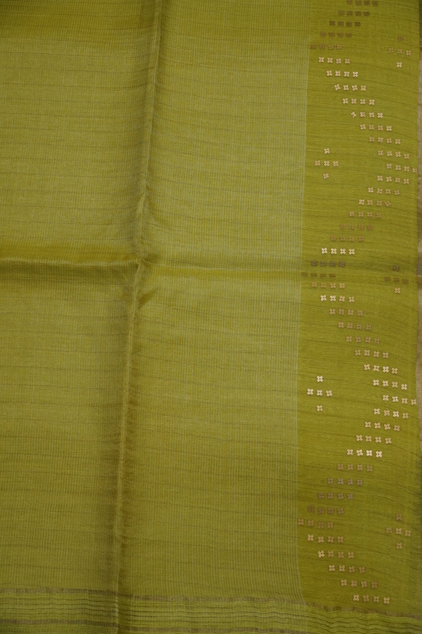 tissue Saree - Lime Green