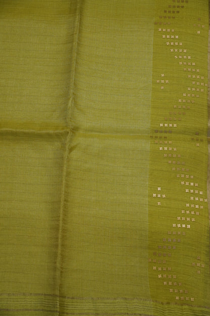 tissue Saree - Lime Green