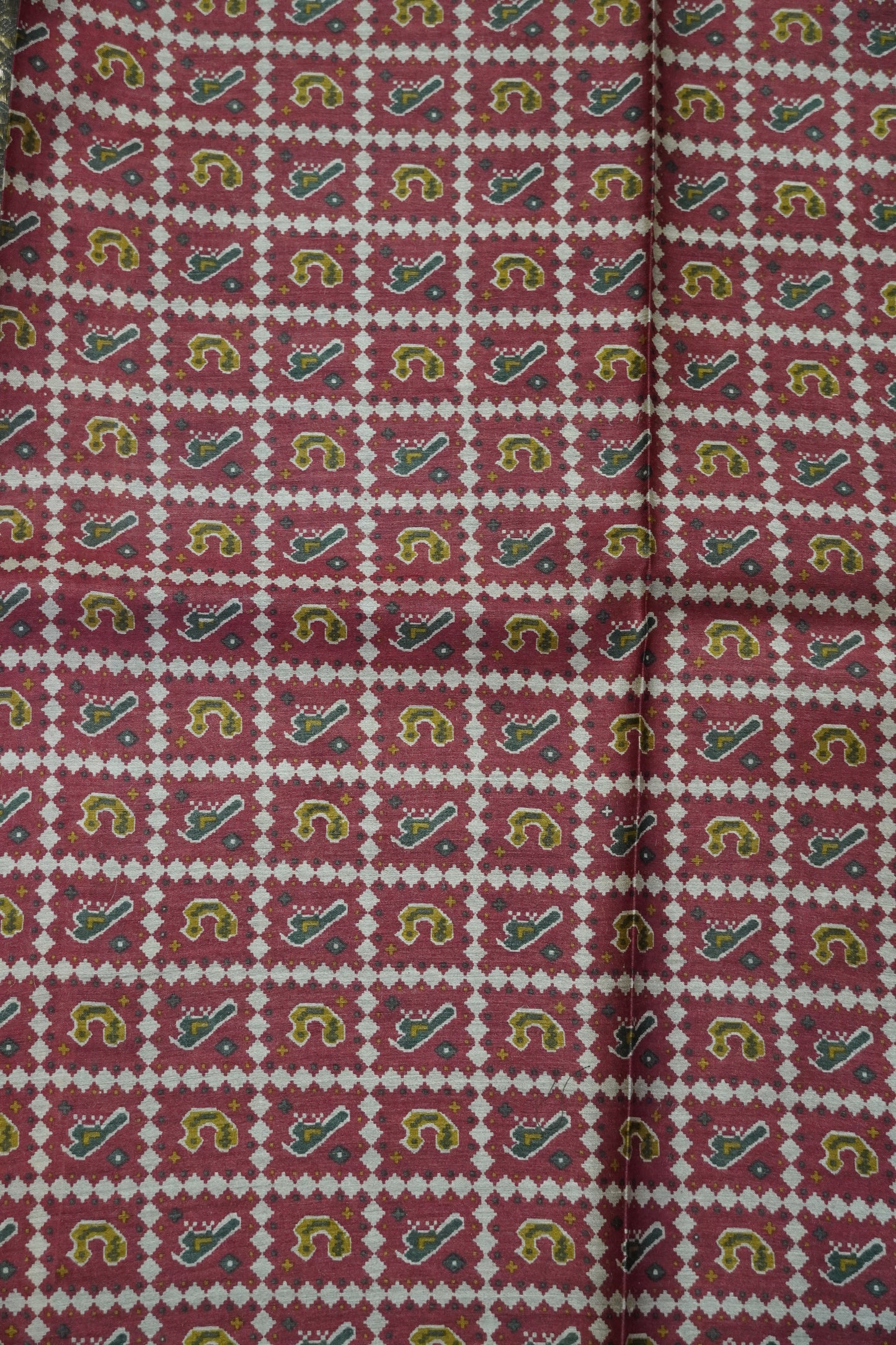 Pure Tussar Saree - Elephant Border Army Green