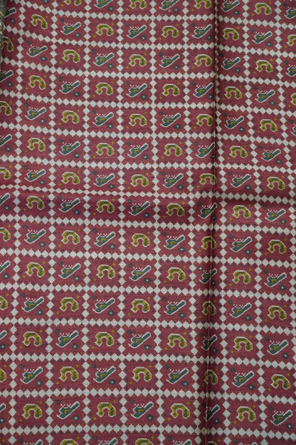 Pure Tussar Saree - Elephant Border Army Green