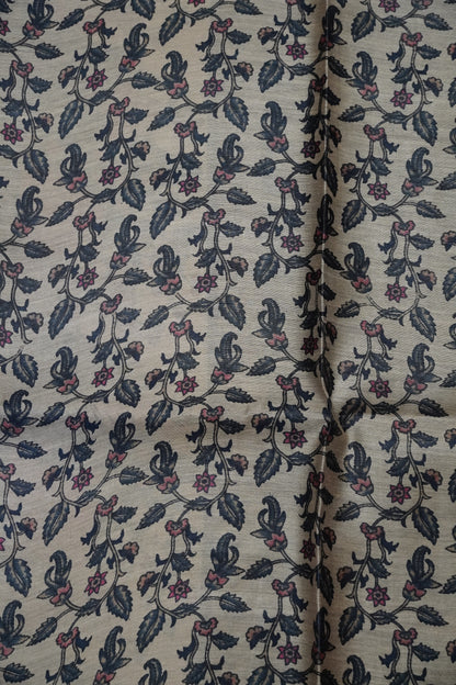 Pure Tussar Saree - Deer Border Blue