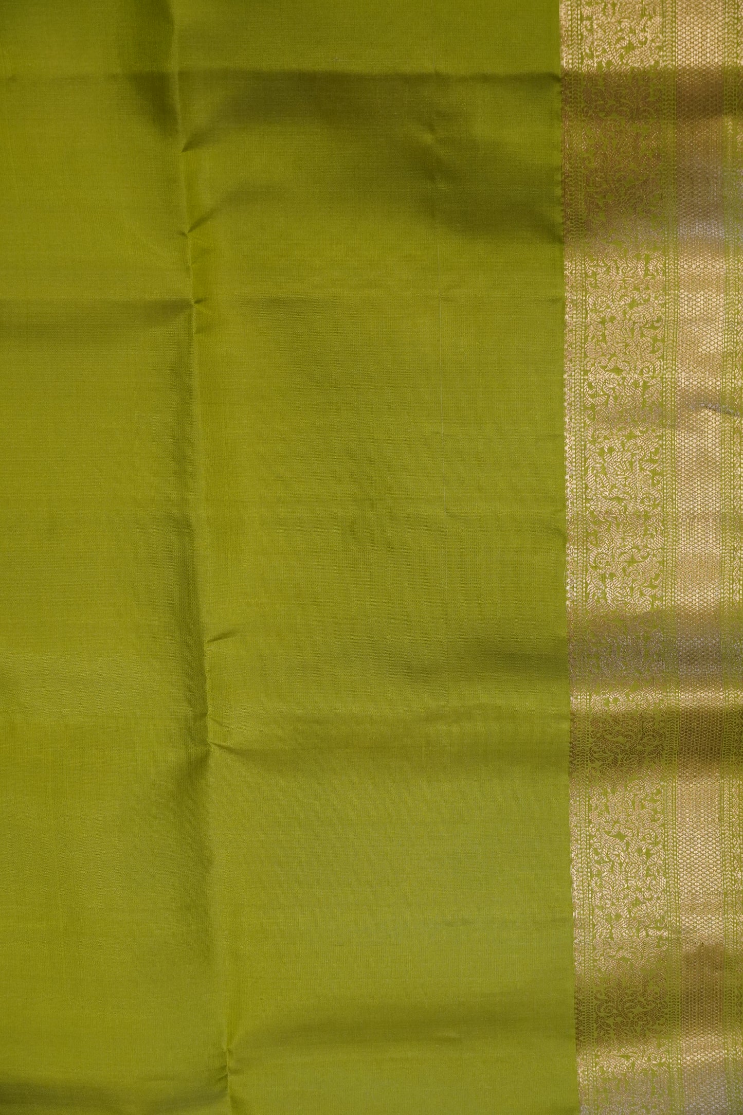 Pure Soft Silk Saree - Cream - Green