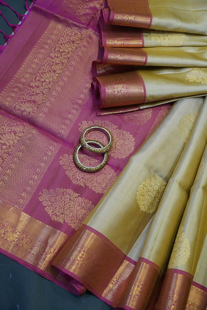 Pure Soft Silk Saree - Sandal - Pink