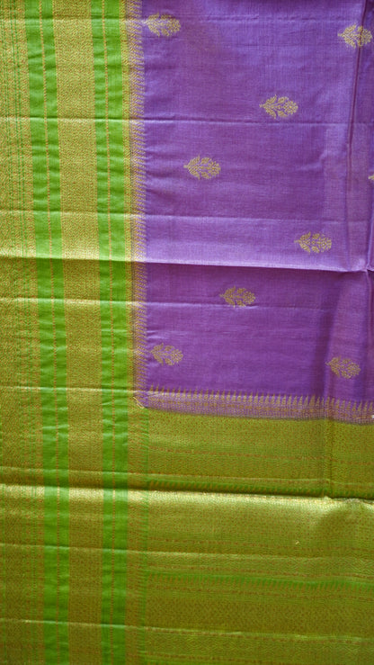 Pure Tussar Saree - Purple-Green