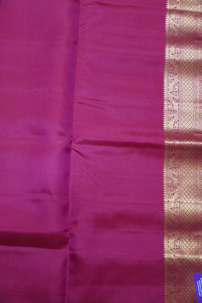 Pure Soft Silk Saree - Mango Yellow - Pink