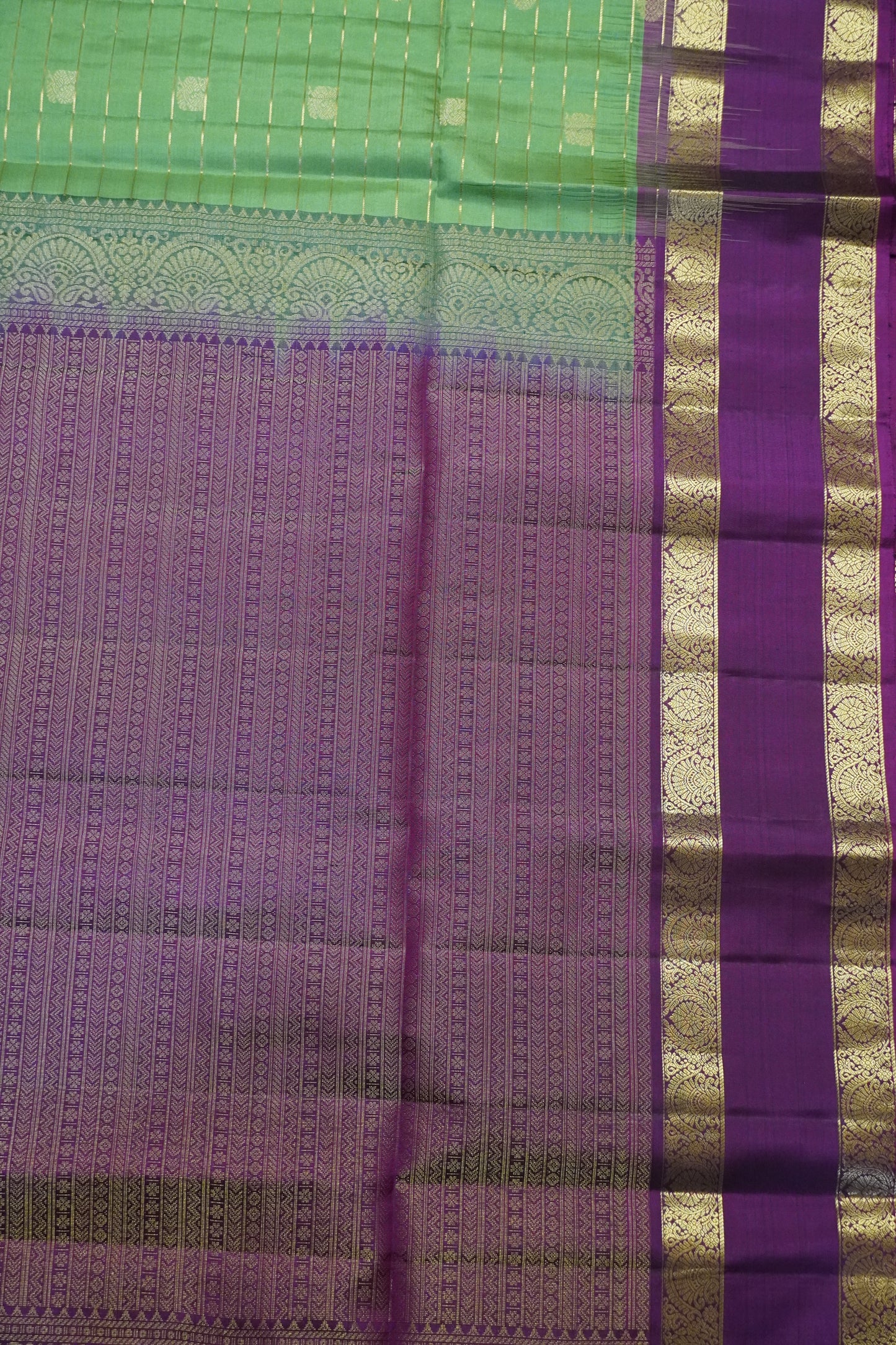 Pure Soft Silk Saree - Olive Green - Wine