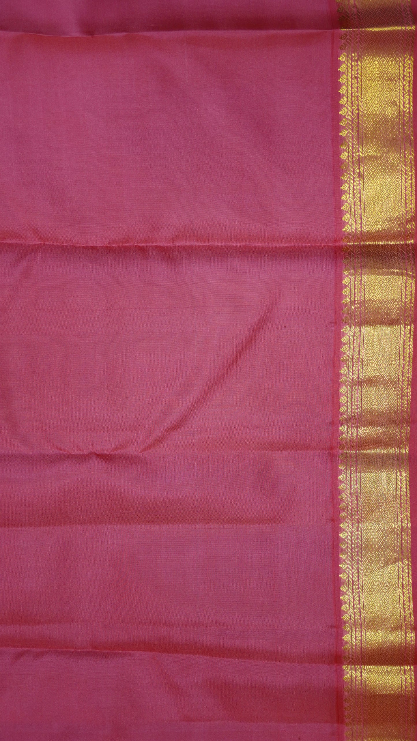 Pure Kanjivaram Silk Saree -Chocolate Brown-Pink
