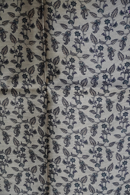 Pure Jute Tussar Saree - Deer Border Purple