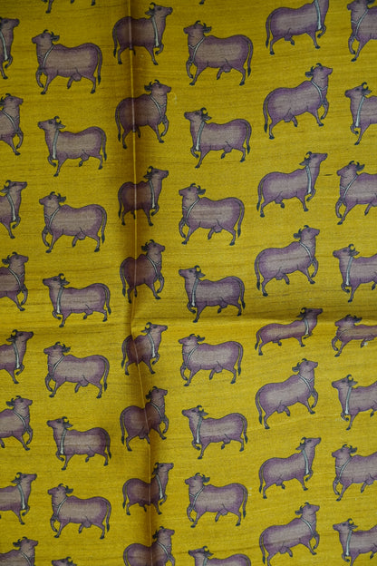 Pure Tussar Saree - Pichwai Wine