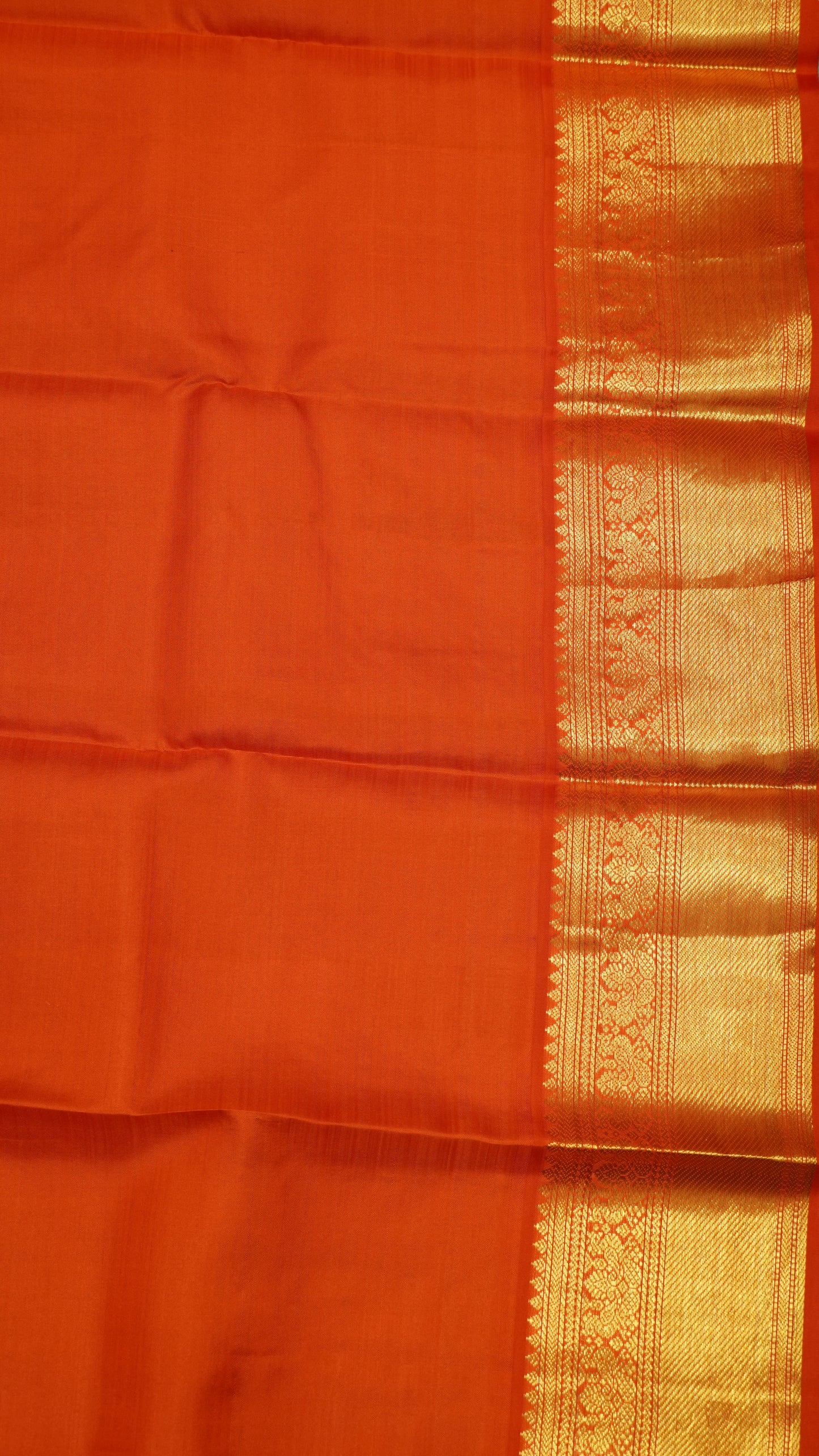 Pure Kanjivaram Silk Saree - Peacock Blue-Orange