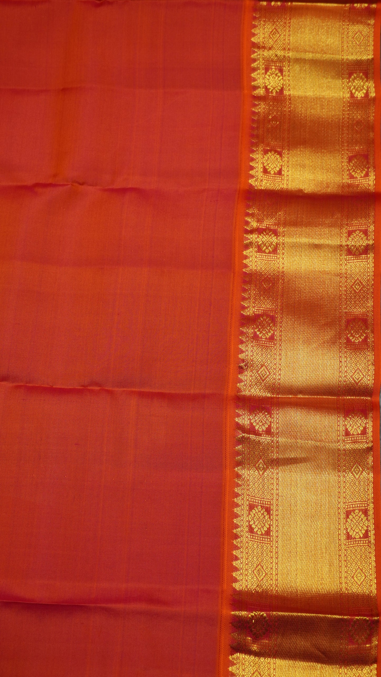Pure Kanjivaram Silk Saree - Royal Blue-Orange