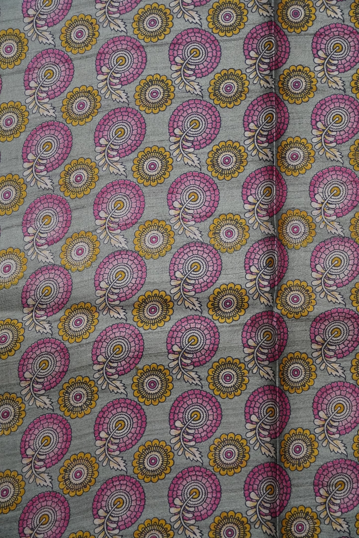 Pure Tussar Saree - Panel Dark Pink