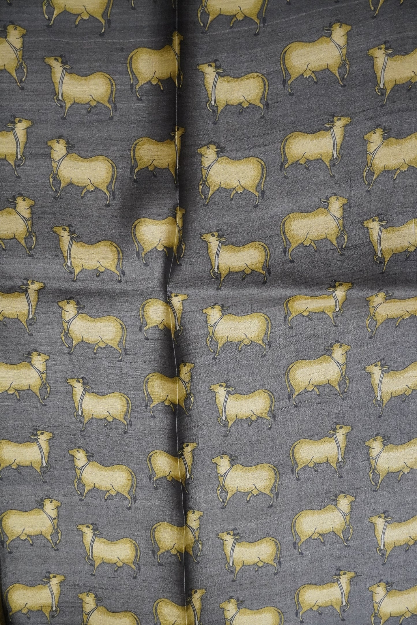 Pure Tussar Saree - Pichwai Mehndi Green