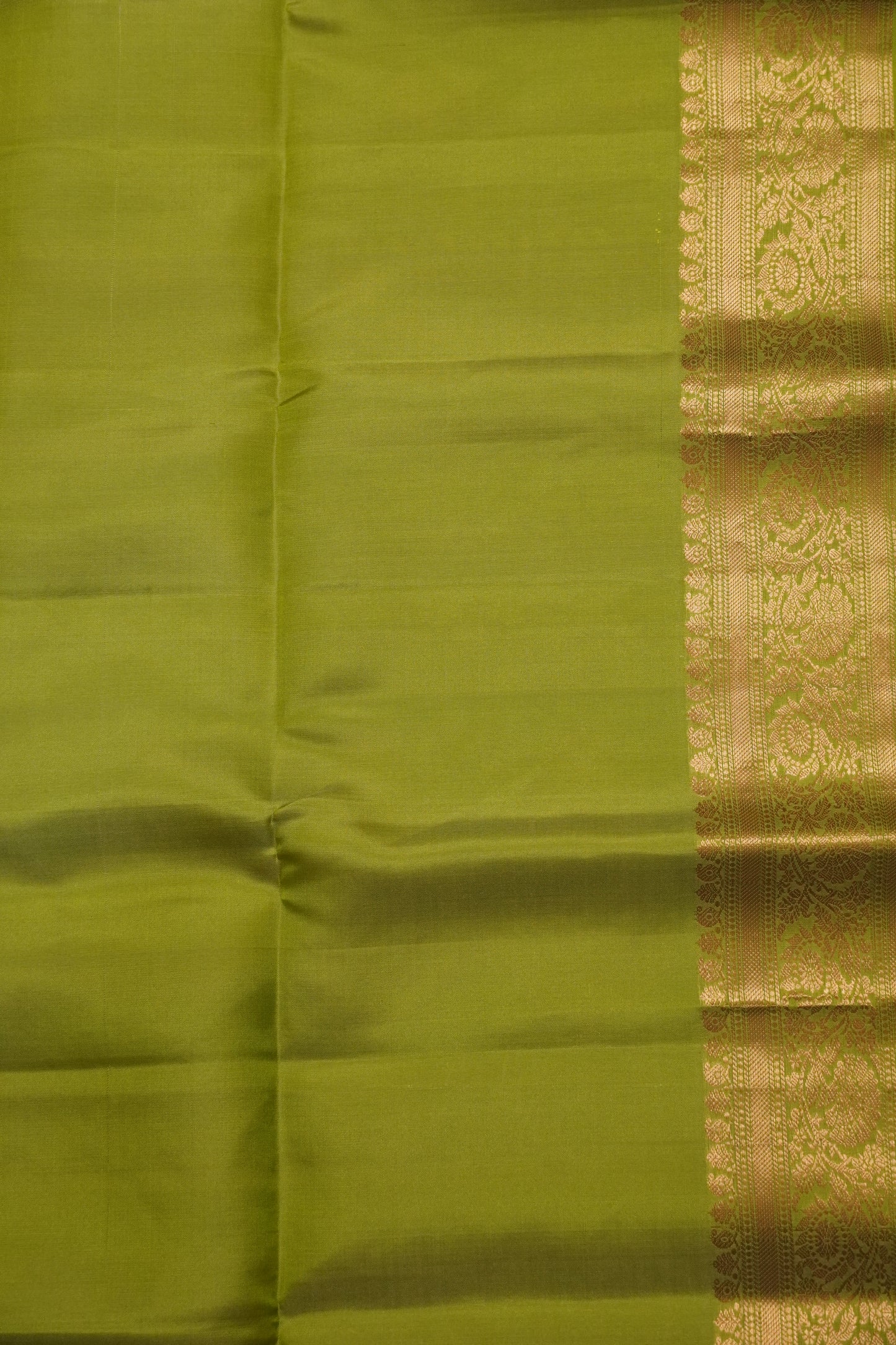 Pure Soft Silk Saree - Cream - Green