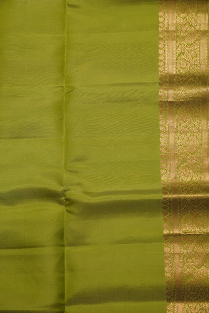 Pure Soft Silk Saree - Cream - Green