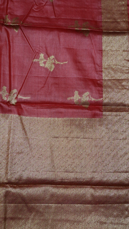 Pure Tussar Saree - Maroon