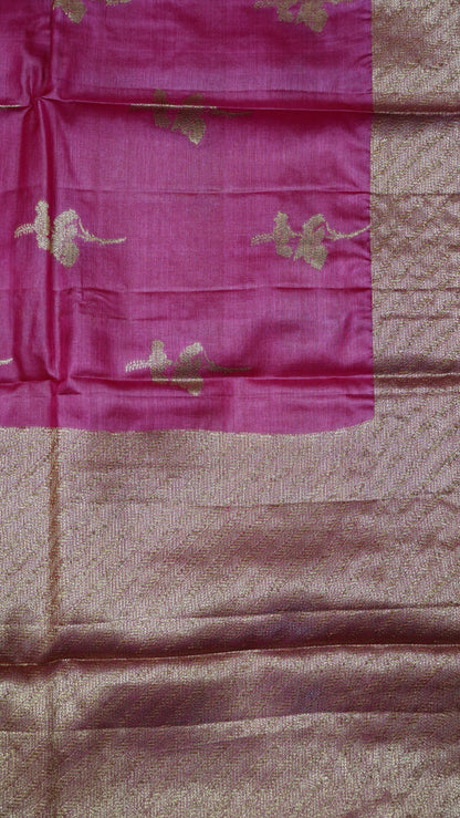 Pure Tussar Saree - Pink