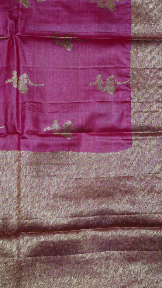 Pure Tussar Saree - Pink