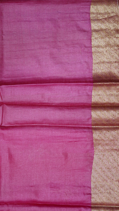 Pure Tussar Saree - Pink