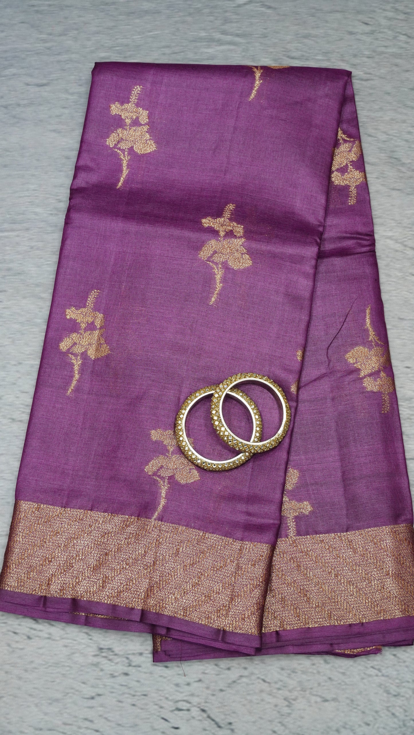 Pure Tussar Saree - Purple
