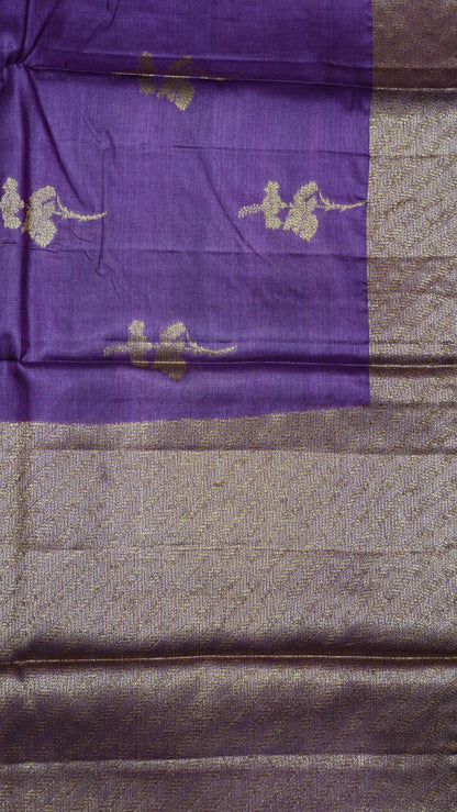 Pure Tussar Saree - Purple