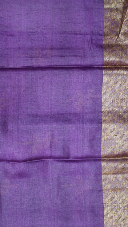 Pure Tussar Saree - Purple