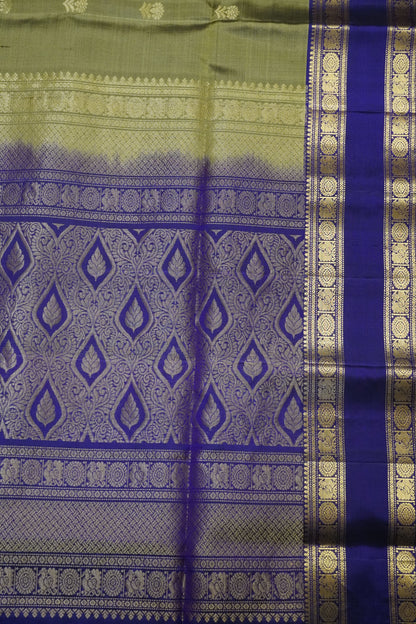 Pure Soft Silk Saree - Metalic Grey - Purple