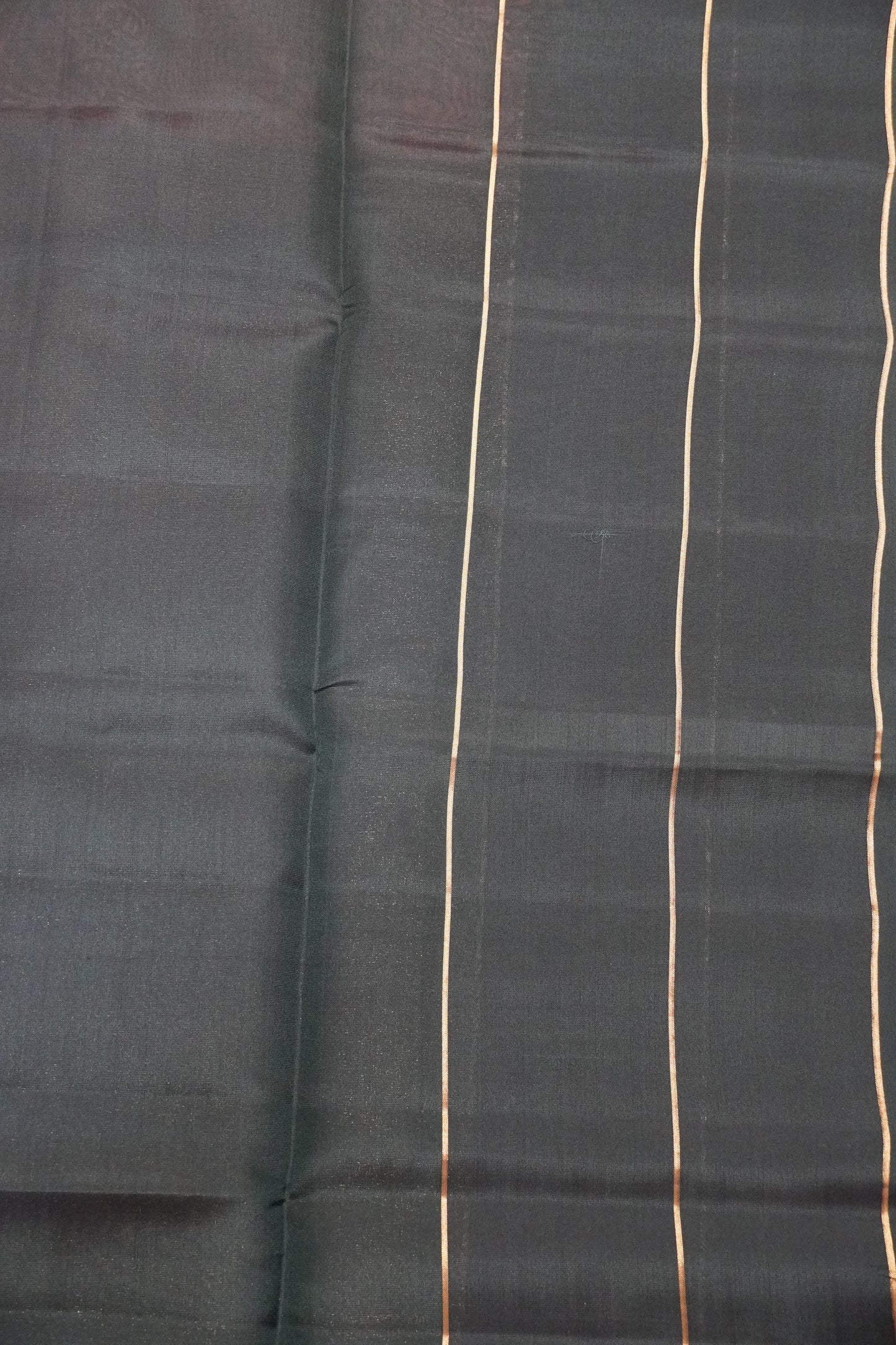 Pure Soft Silk Saree - Peach - Bottle Green