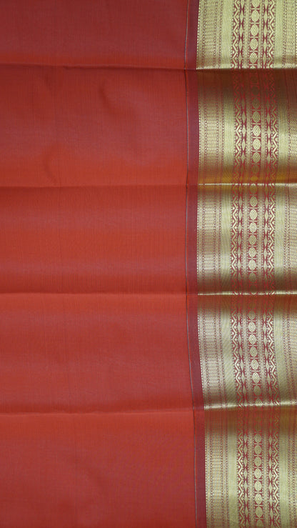 Semi Kanjivaram Silk Saree - Blue-Red