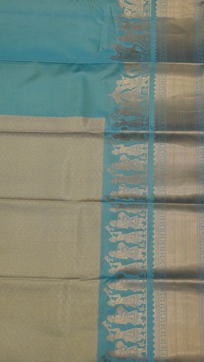 Semi Kanjivaram Silk Saree - Pista Green Vaibhavam