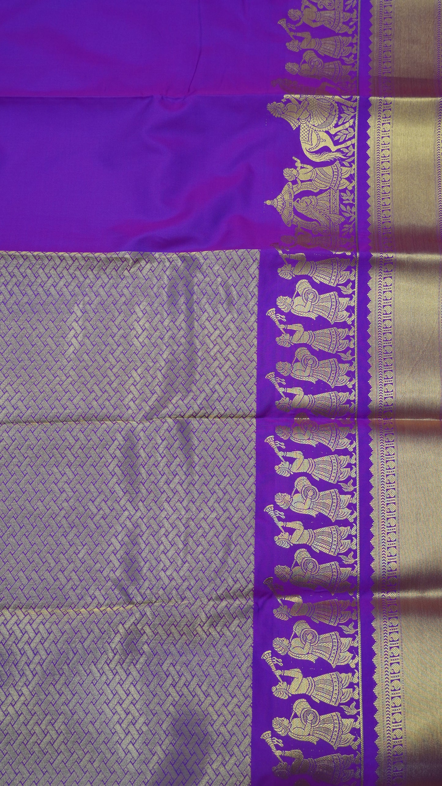 Semi Kanjivaram Silk Saree - Purple Vaibhava