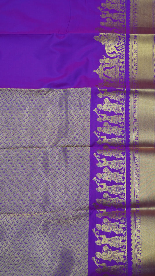 Semi Kanjivaram Silk Saree - Purple Vaibhava