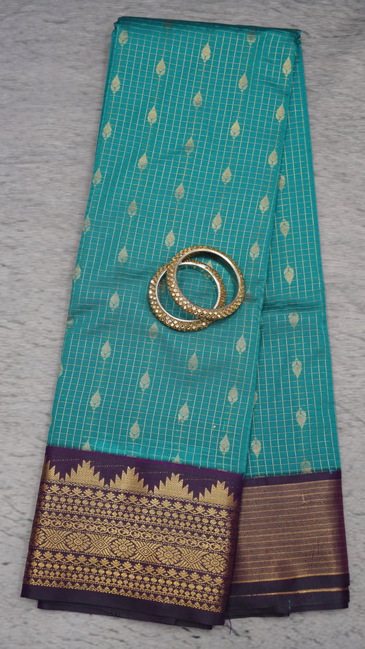 Semi Kanjivaram Silk Saree - Light Blue
