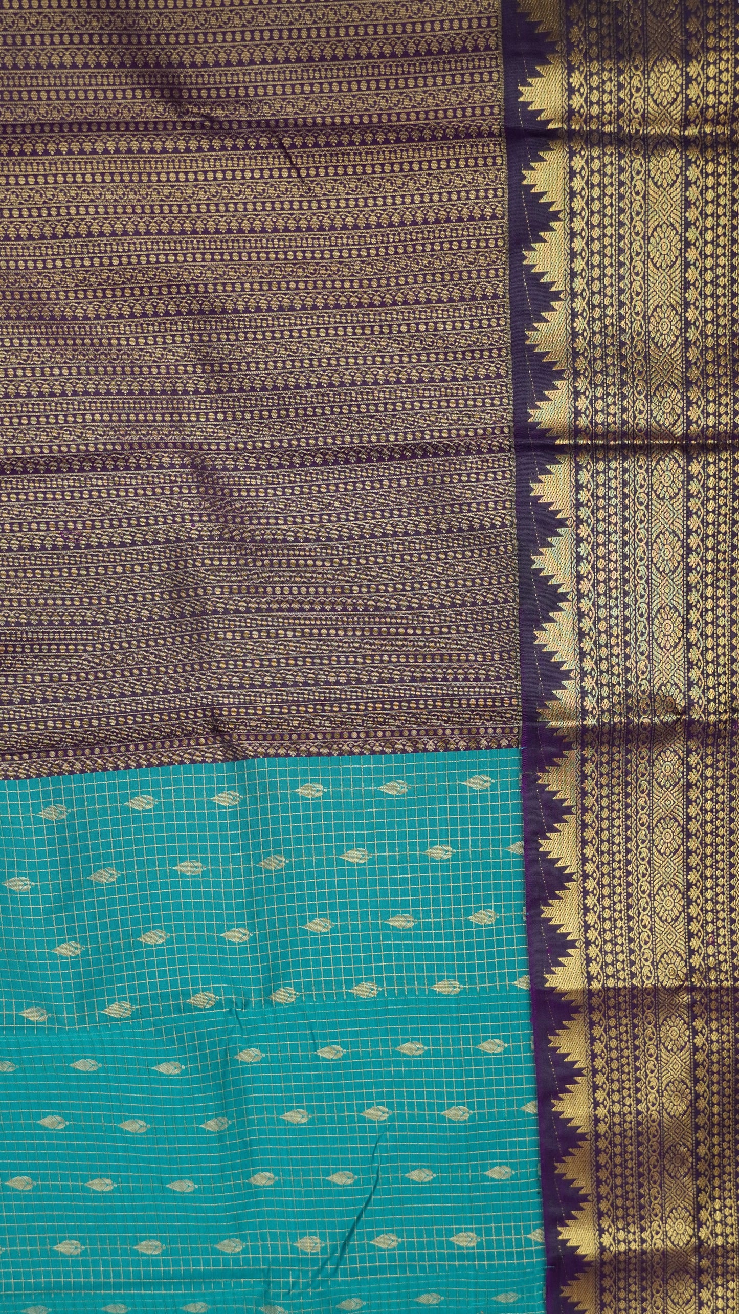 Semi Kanjivaram Silk Saree - Light Blue