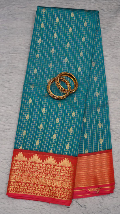 Semi Kanjivaram Silk Saree - Ramar Blue