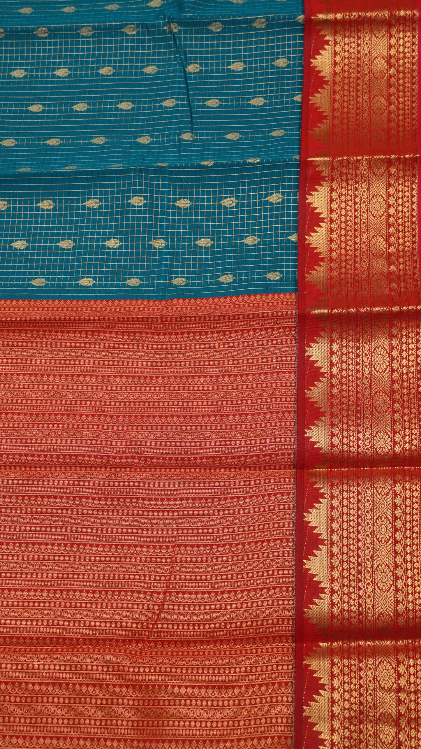 Semi Kanjivaram Silk Saree - Ramar Blue