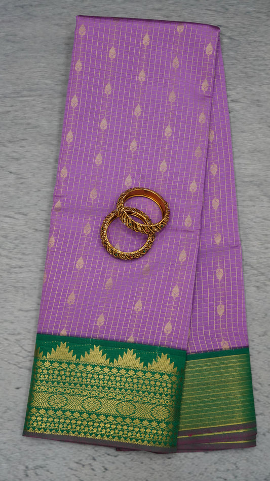 Semi Kanjivaram Silk Saree - Purple
