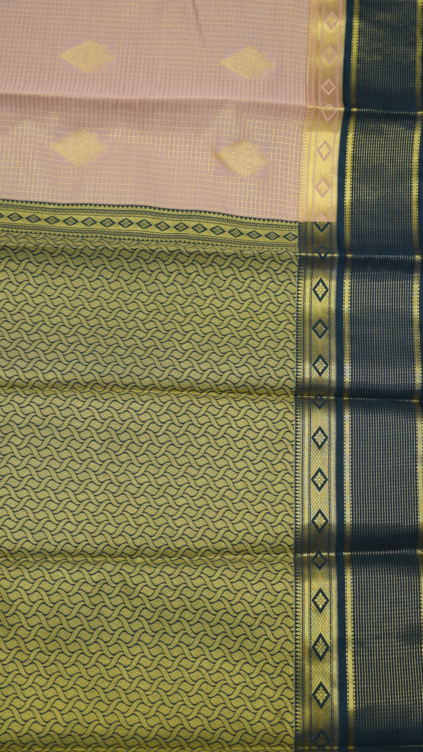 Semi Kanjivaram Silk Saree - Pale Orange