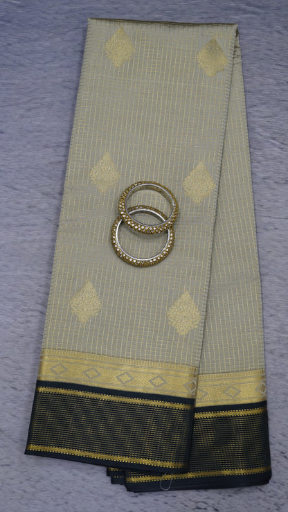 Semi Kanjivaram Silk Saree - Light Grey