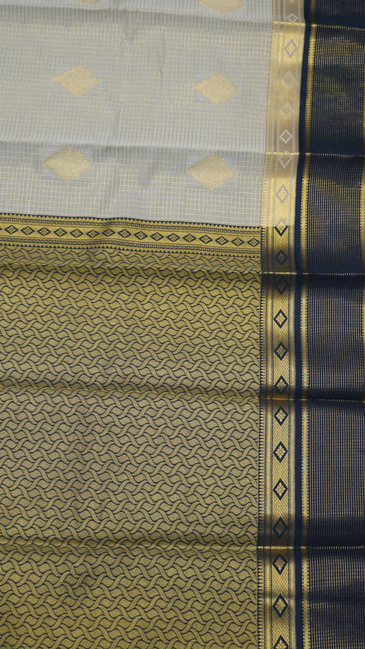 Semi Kanjivaram Silk Saree - Light Grey