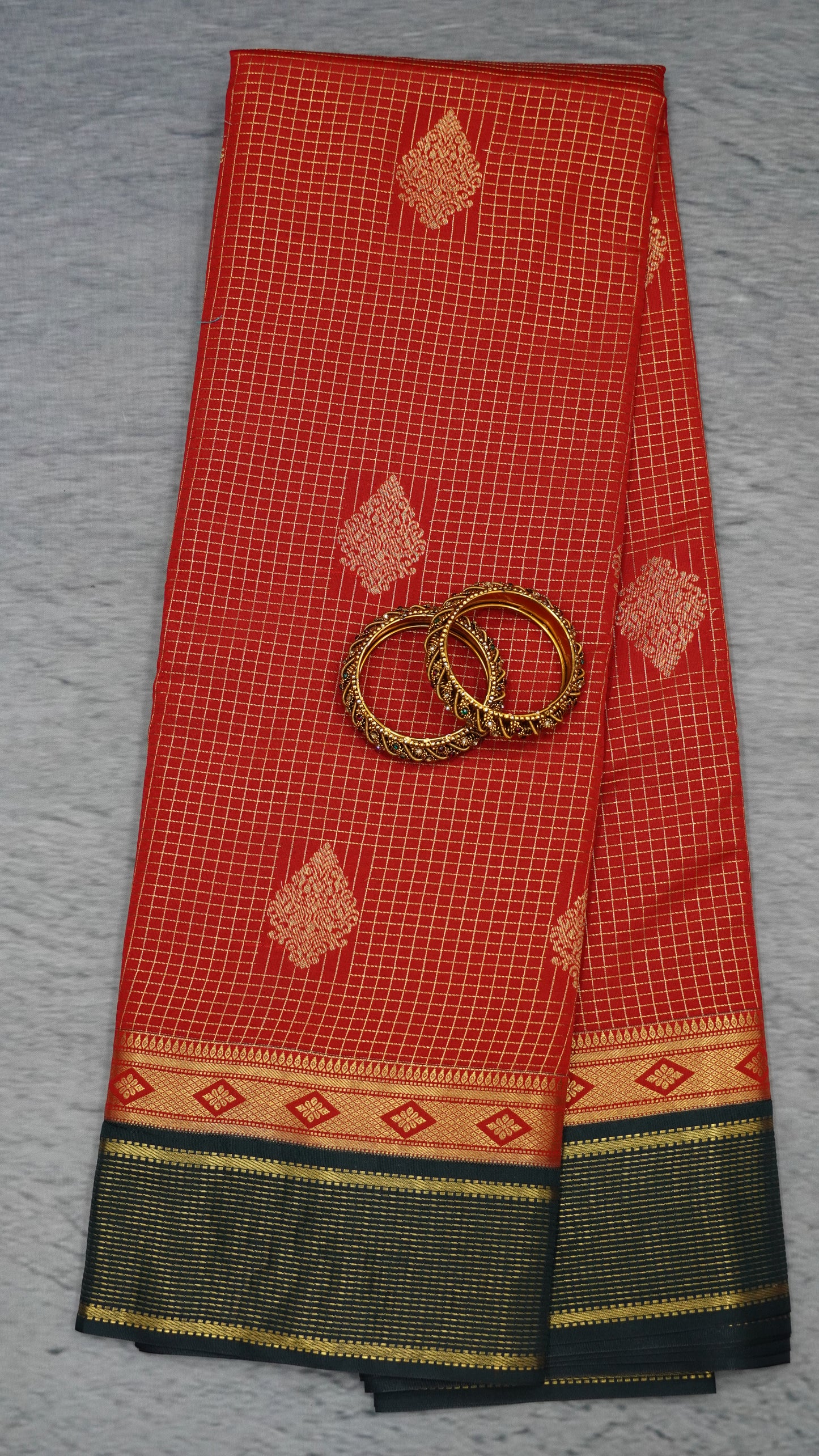 Semi Kanjivaram Silk Saree - Red