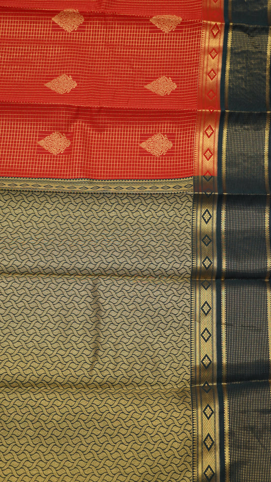 Semi Kanjivaram Silk Saree - Red