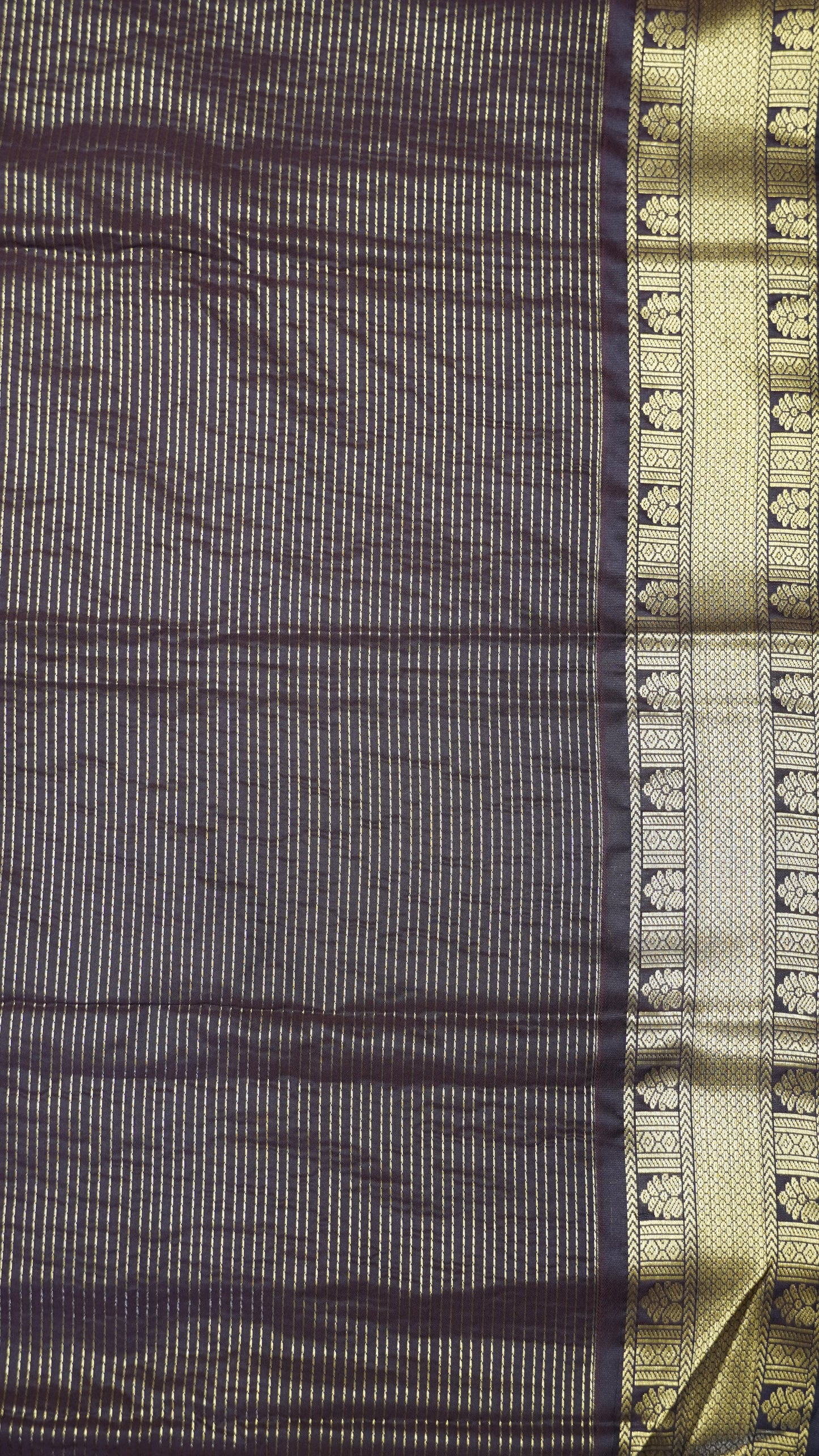 Semi Kanjivaram Silk Saree - Mustard Gold