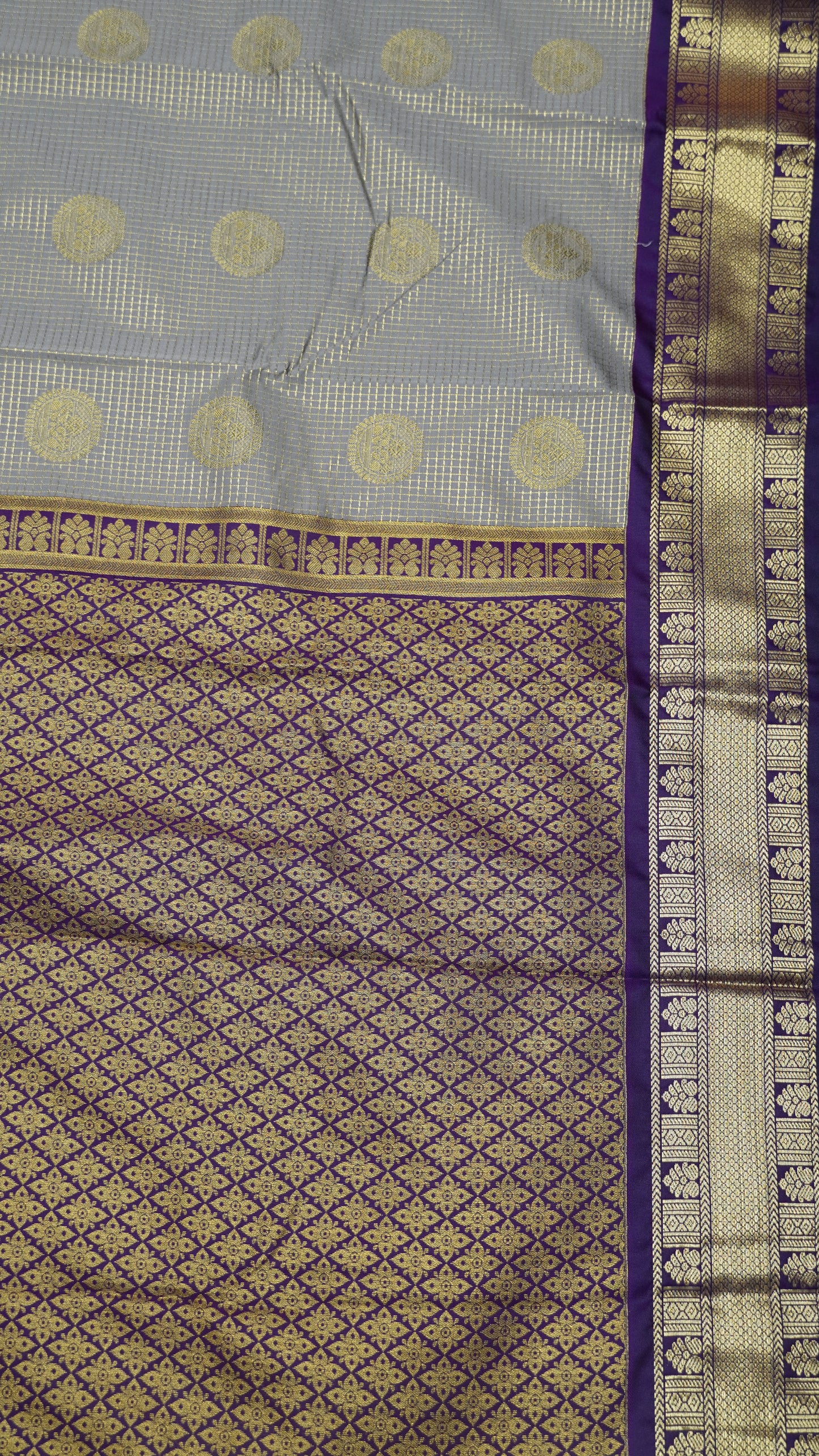 Semi Kanjivaram Silk Saree - Grey